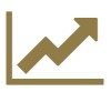 ícone de gráfico com seta apontando para cima